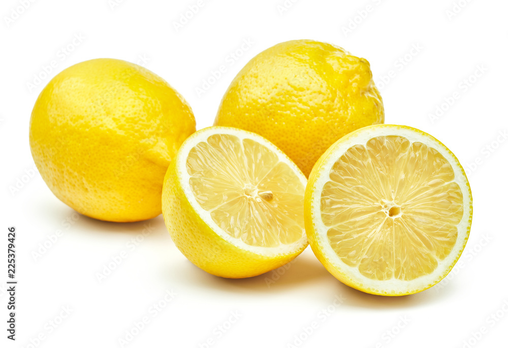 fresh lemon fruits isolated on white background fresh lemon fruits isolated on white background