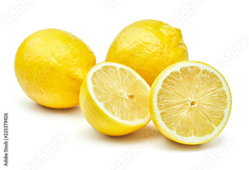 fresh lemon fruits isolated on white background