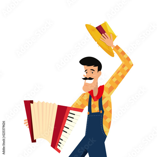 man with accordion instrument music