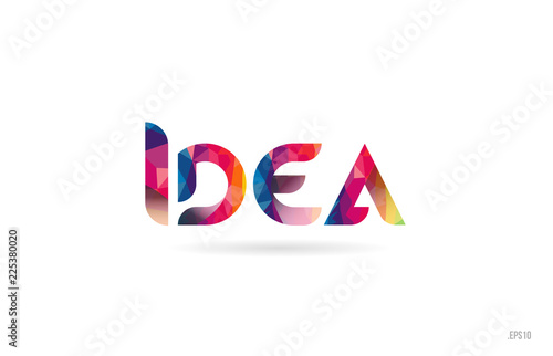 idea colored rainbow word text suitable for logo design