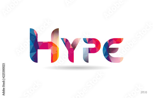 hype colored rainbow word text suitable for logo design