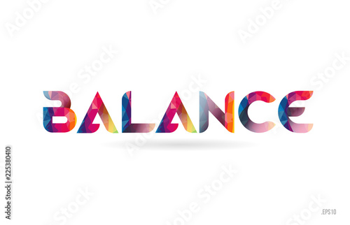 balance colored rainbow word text suitable for logo design