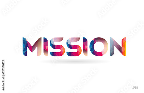mission colored rainbow word text suitable for logo design