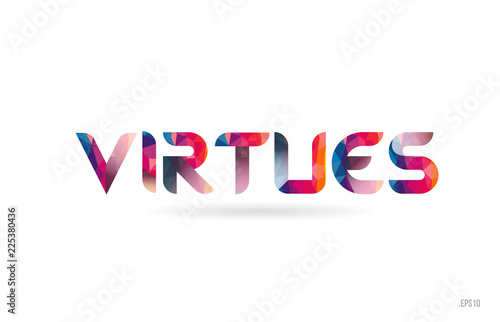 Tableau sur toile virtues colored rainbow word text suitable for logo design