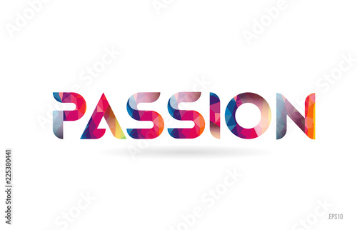 passion colored rainbow word text suitable for logo design