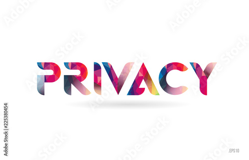 privacy colored rainbow word text suitable for logo design