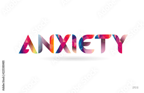 anxiety colored rainbow word text suitable for logo design