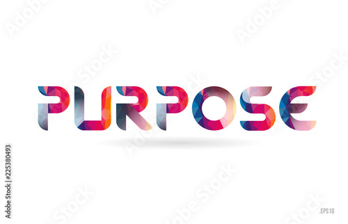 purpose colored rainbow word text suitable for logo design