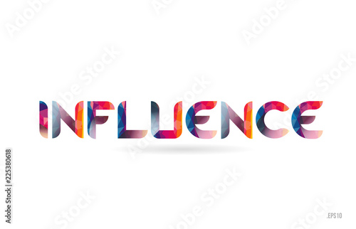 influence colored rainbow word text suitable for logo design photo