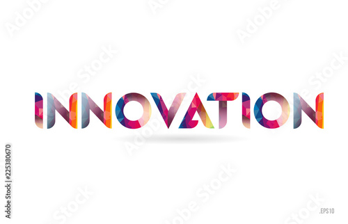 innovation colored rainbow word text suitable for logo design