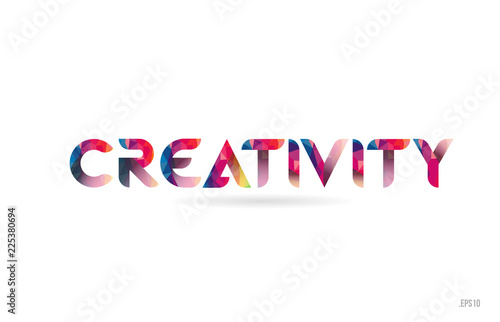 creativity colored rainbow word text suitable for logo design