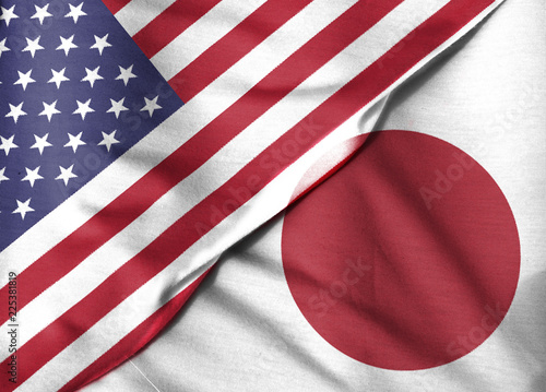 Two flags: the United States and the State of Japan.