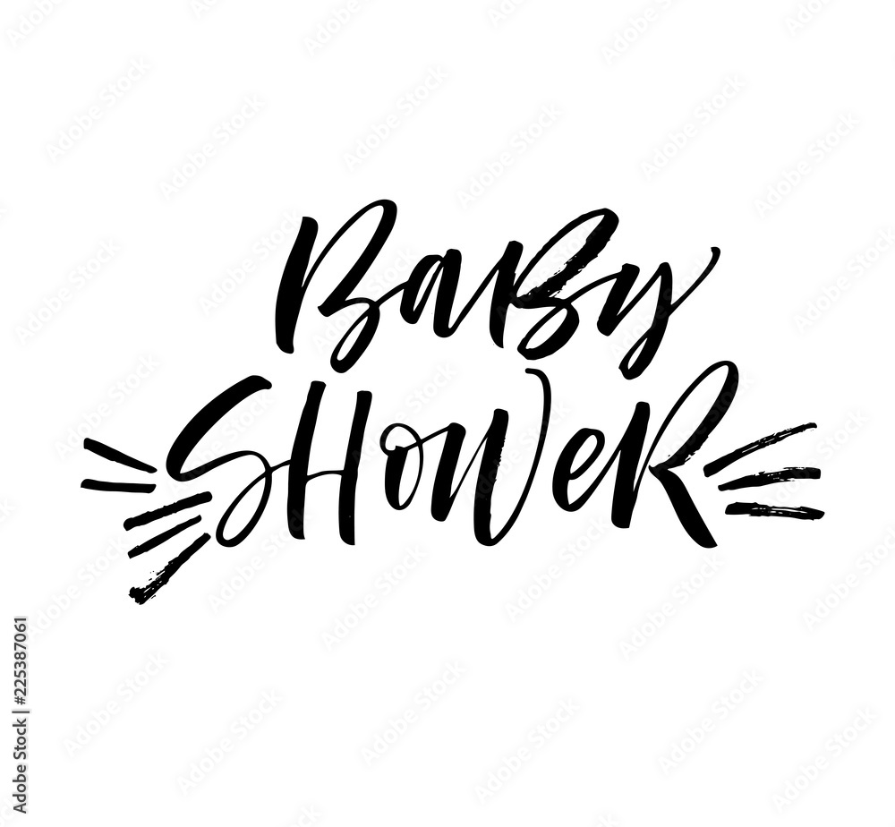 Baby shower phrase. Modern vector brush calligraphy. Ink illustration. Baby shower phrase. Modern vector brush calligraphy. Ink illustration.