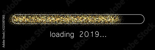 Loading 2019 New Year creative festive banner.