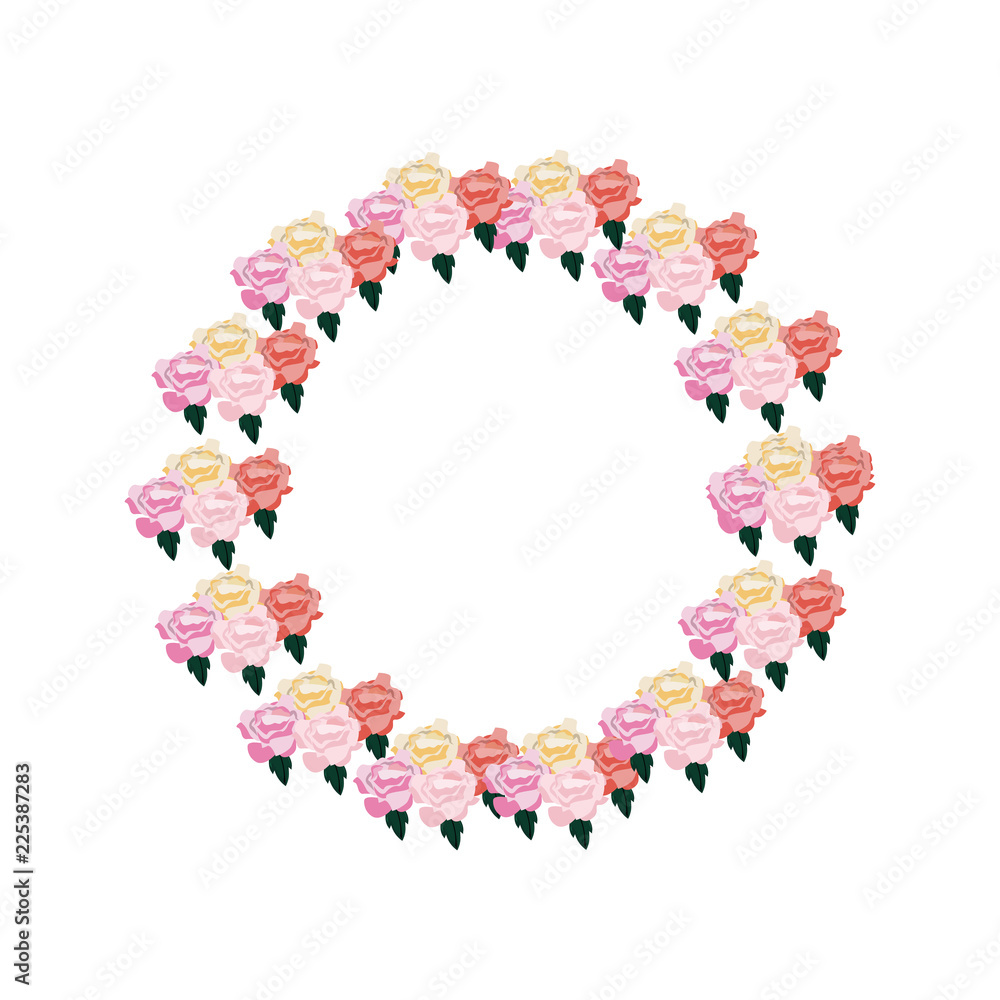 wreath flowers floral decoration isolated design