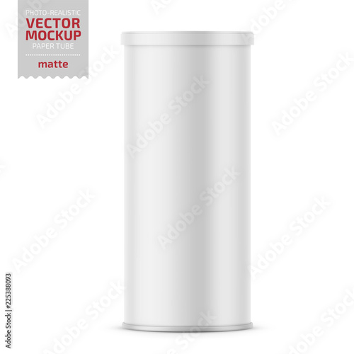 White matte paper tube with plastic lid.