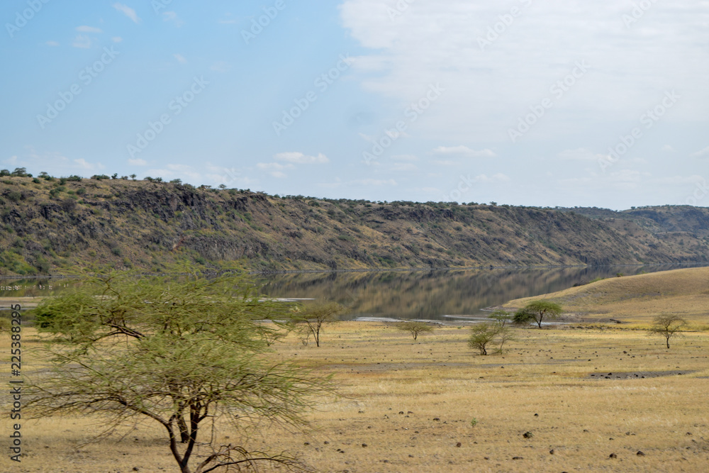 The arid landscapes of Lake Magadi, Rift Valley, Kenya The arid landscapes of Lake Magadi, Rift Valley, Kenya