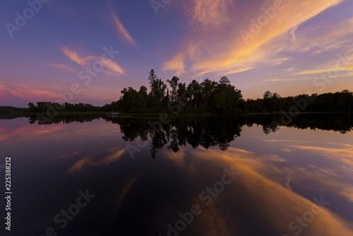Post sunset on Spider Lake in Northern Wisconsin.
