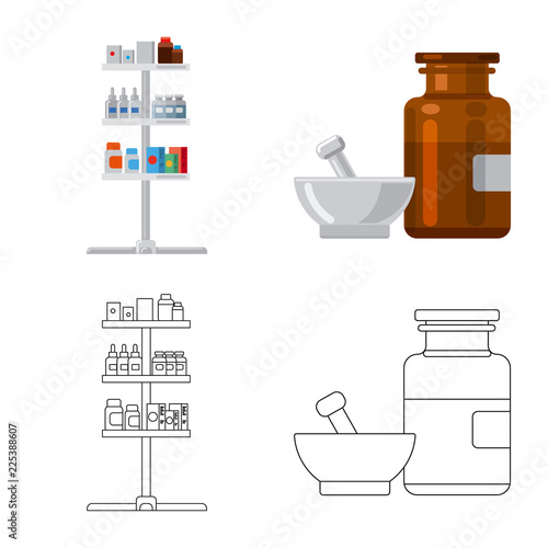 Vector design of pharmacy and hospital logo. Collection of pharmacy and business stock symbol for web.