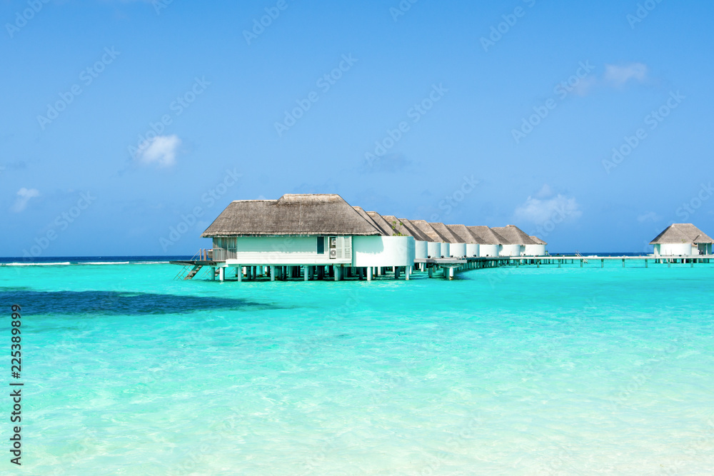 Overwater bungalow in the Indian Ocean