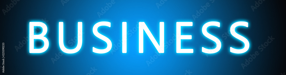 Business - glowing white text on blue background Business - glowing white text on blue background