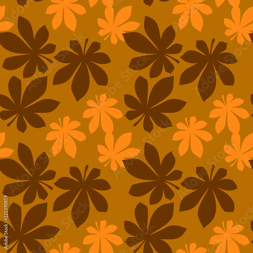 Seamless pattern with leaves. Endless elegant texture with leaves. Tempate for design fabric, backgrounds, wrapping paper, package, cover