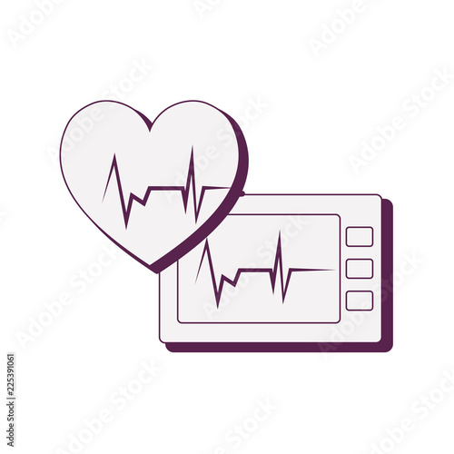 heart cardiology with ekg machine