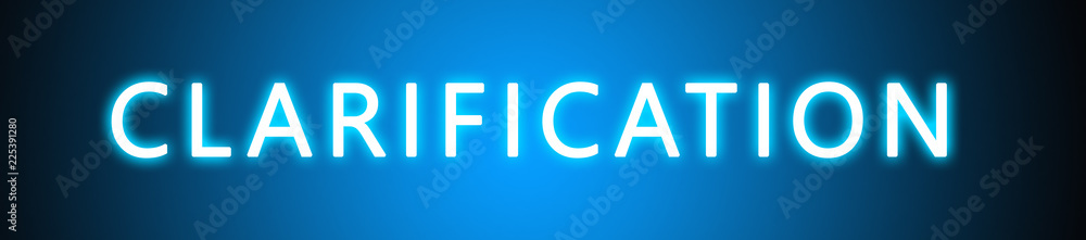 Clarification - glowing white text on blue background Clarification - glowing white text on blue background