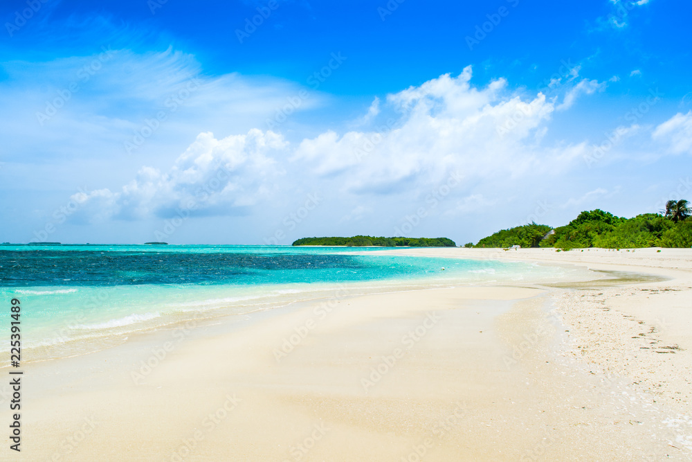 Beautiful sandy beach in uninhabited island