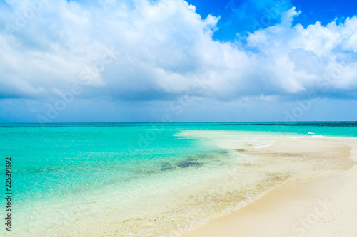 Fototapeta Naklejka Na Ścianę i Meble -  Beautiful landscape of clear turquoise Indian ocean, Maldives islands