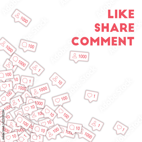 6686502 Social media icons. Social media marketing concept. Falling counter comment friend notification. Sca