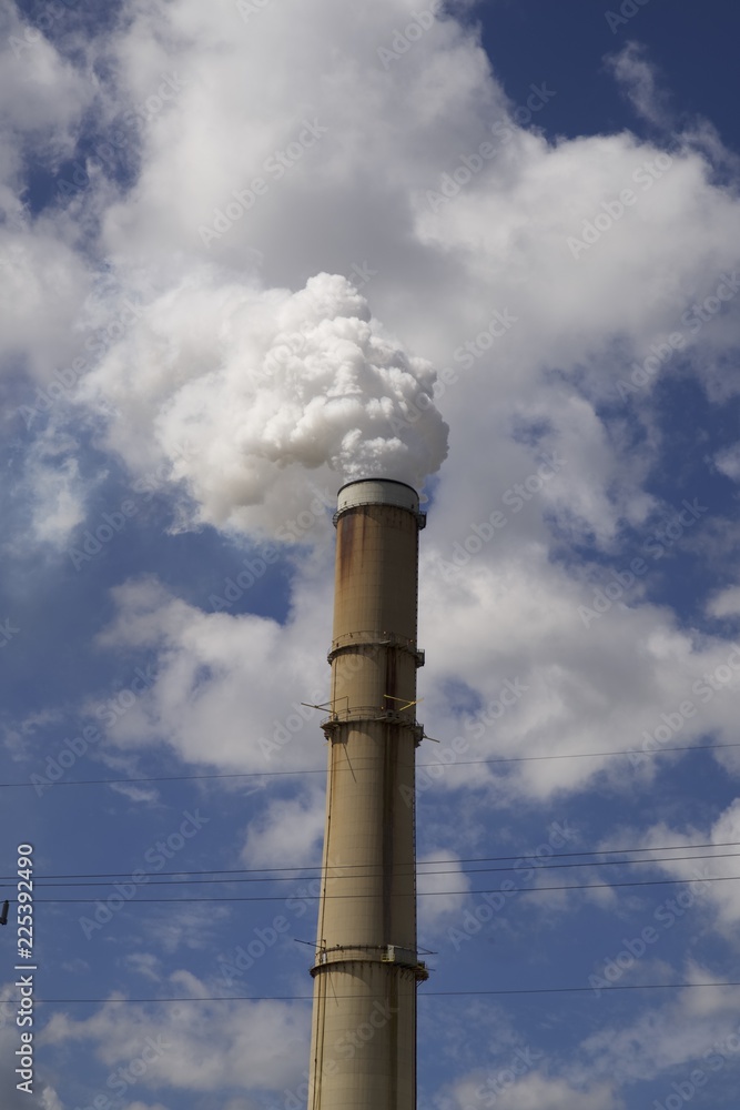 smokestack white smoke from energy plant smokestack white smoke from energy plant