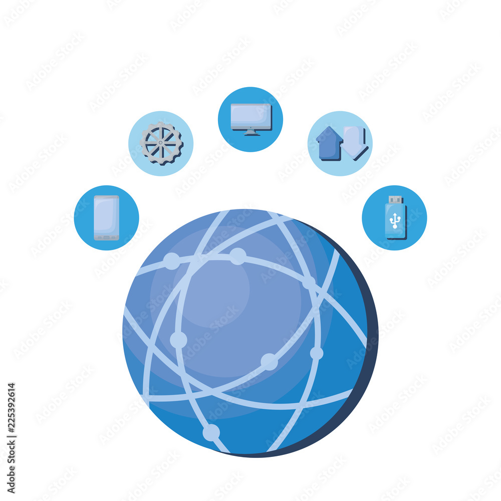 sphere planet browser with set icons sphere planet browser with set icons