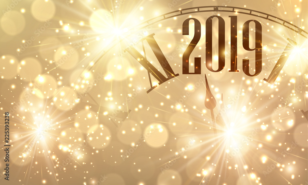 new year, 2019, clock, bokeh, card, sparkle, light, shiny, christmas, vector, poster, celebration, background, holiday, gold new year, 2019, clock, bokeh, card, sparkle, light, shiny, christmas, vector, poster, celebration, background, holiday, gold