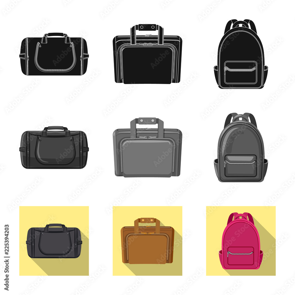 Vector design of suitcase and baggage logo. Collection of suitcase and journey stock vector illustration. Vector design of suitcase and baggage logo. Collection of suitcase and journey stock vector illustration.