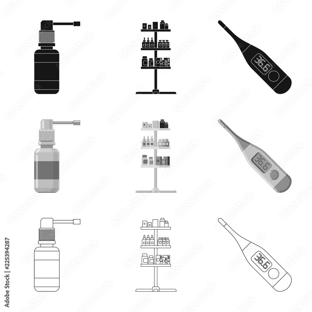 Isolated object of pharmacy and hospital icon. Set of pharmacy and business stock vector illustration. Isolated object of pharmacy and hospital icon. Set of pharmacy and business stock vector illustration.