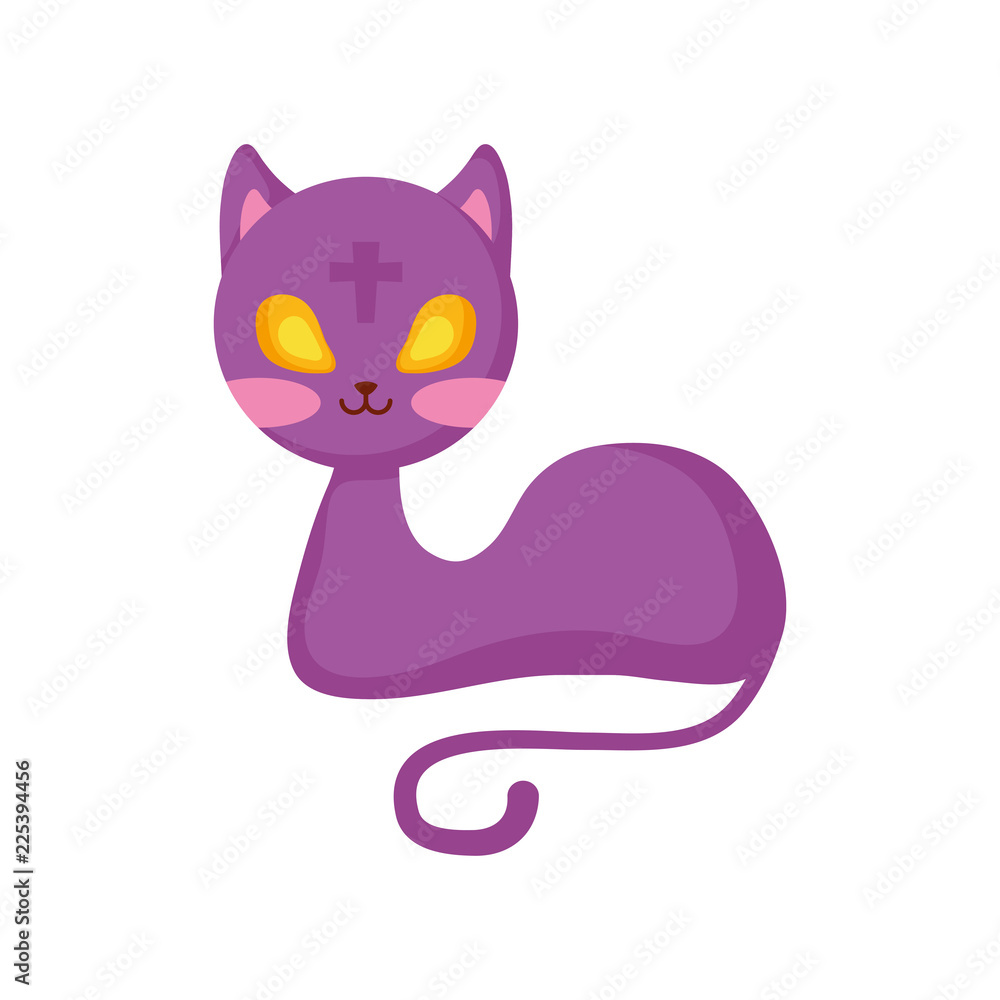 Fototapeta premium halloween cute cat with cross