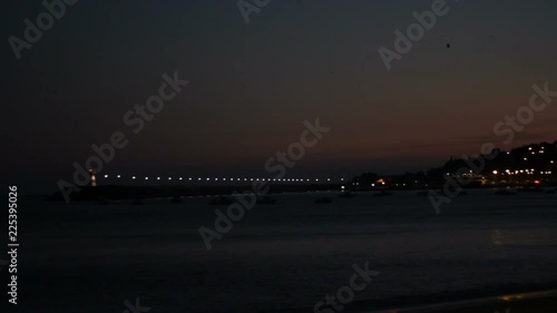 Wallpaper Mural Fishing village lights at night Torontodigital.ca