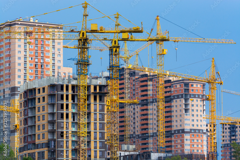Construction of a residential complex. Construction of a residential complex.
