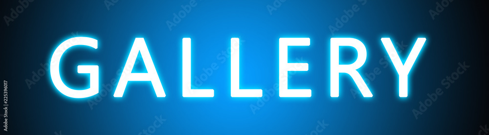 Gallery - glowing white text on blue background Gallery - glowing white text on blue background
