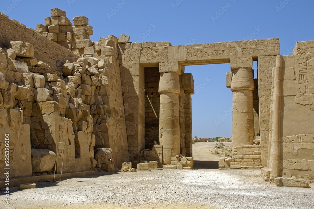 Stone ruins of an ancient Egyptian temple in Karnak. Luxor