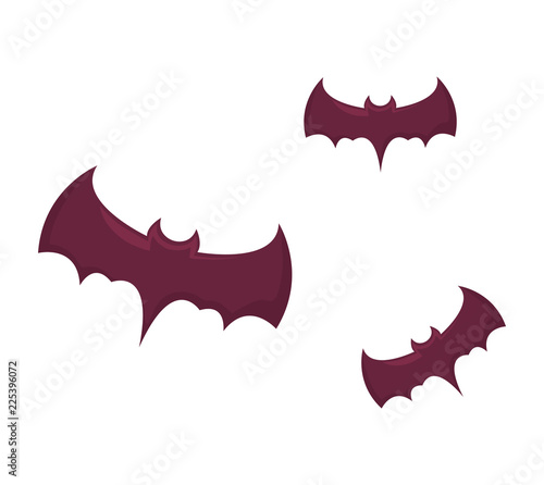 bats flying halloween icon