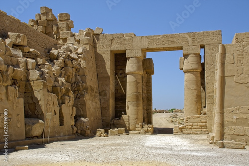 Stone ruins of an ancient Egyptian temple in Karnak. Luxor