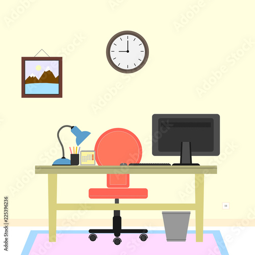 Office working desk or table at home vectoral photo