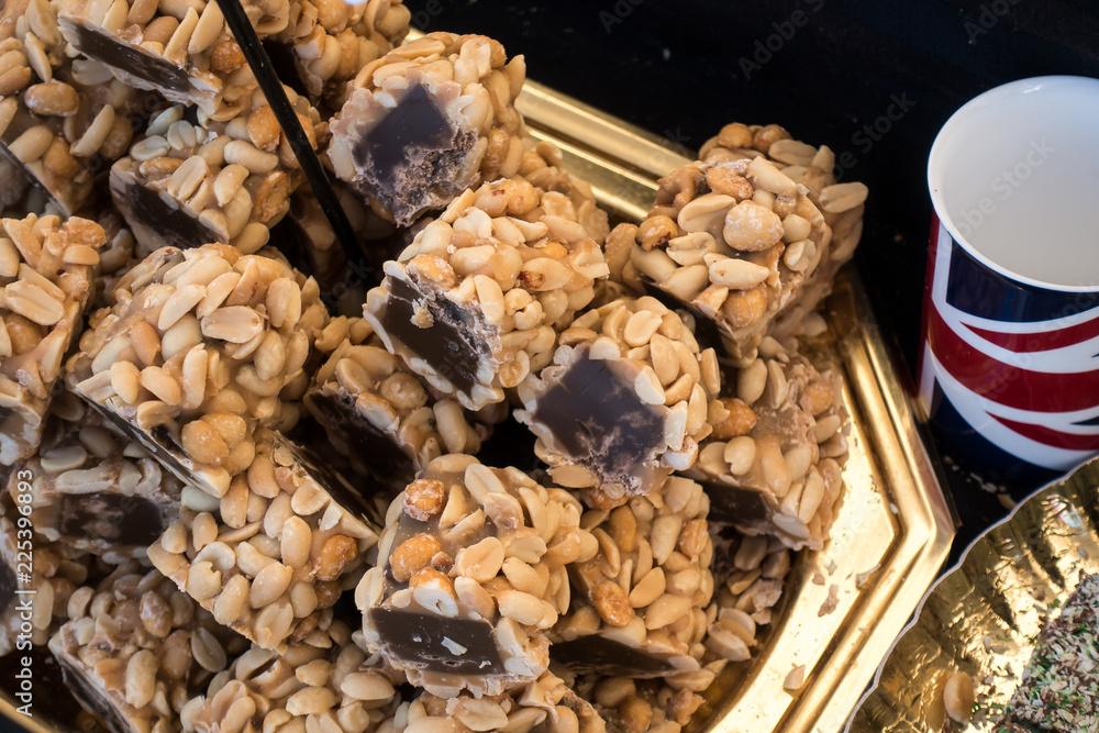 English dessert..Chocolate with peanuts. English dessert..Chocolate with peanuts.