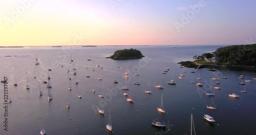 Panning Camden Harbor at Sunset. photo