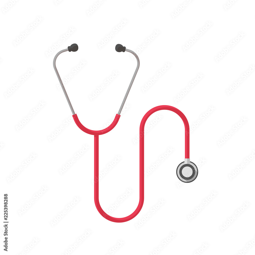 Stethoscope isolated vector illustration, flat cartoon medical device Stethoscope isolated vector illustration, flat cartoon medical device