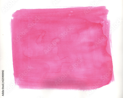 Digital watercolor painting pink square with copy space