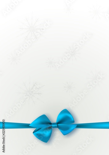 festive background with a blue bow and place for text