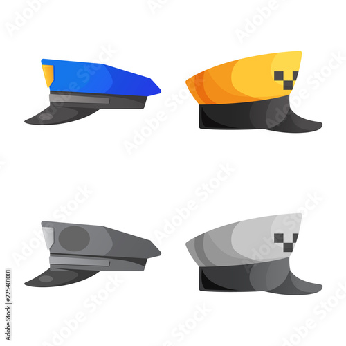 Isolated object of headgear and cap sign. Collection of headgear and accessory vector icon for stock.